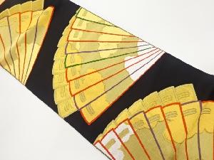 扇模様織出し袋帯